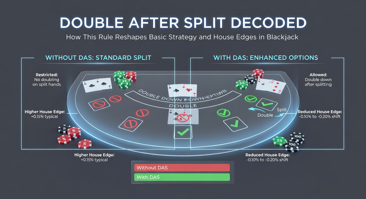 Vergleichstabelle: Basic Strategy mit und ohne Double After Split