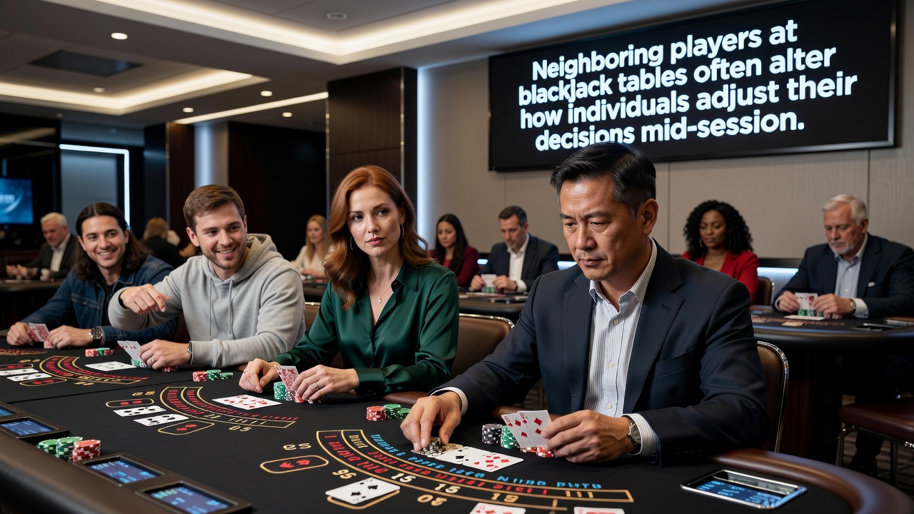 Blackjack-Spieler passen ihre Strategie nach Reaktionen am Tisch an