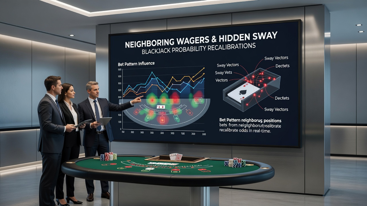 Detailansicht eines Blackjack-Tisches mit Fokus auf benachbarte Wettbereiche und Karten