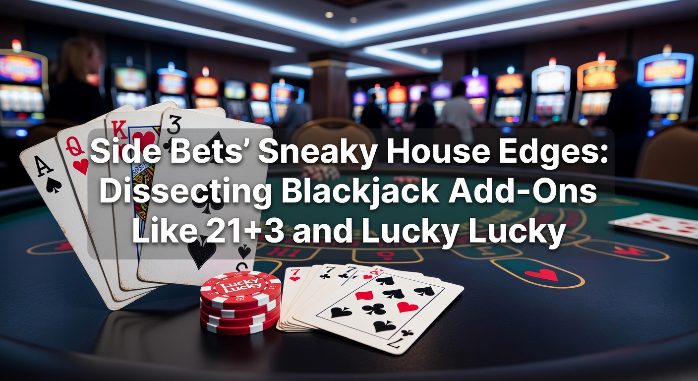 Blackjack-Tisch mit hervorgehobenen Side-Bet-Feldern für 21+3 und Lucky Lucky, die den Fokus auf zusätzliche Wettoptionen legen